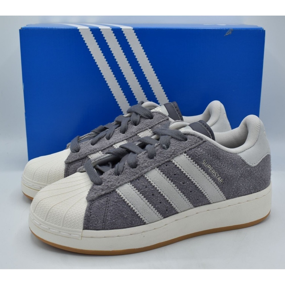 Adidas Superstar XLG Women Size 9 Grey Y2K Suede NWB Shoes Sneakers